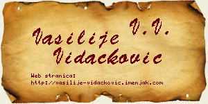 Vasilije Vidačković vizit kartica